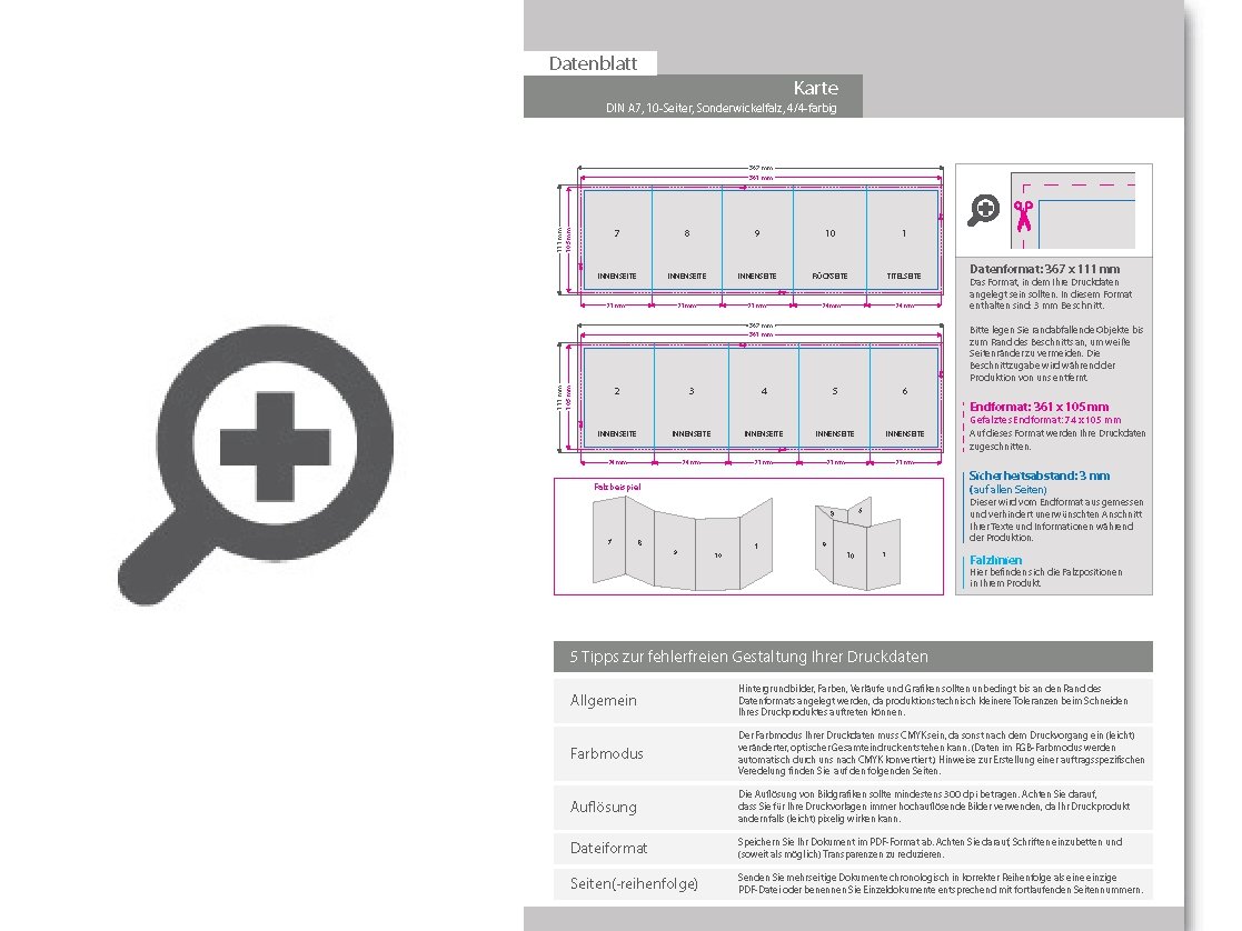 Product Bild einladungskarte__gefalzt_auf_din_a7__vertikaler_sonderwickelfalz__10-seitig