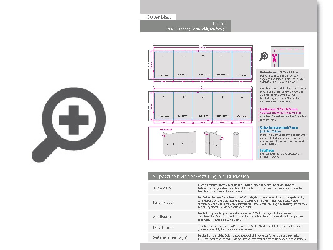 Product Bild einladungskarte__gefalzt_auf_din_a7__vertikaler_zickzackfalz__10-seitig
